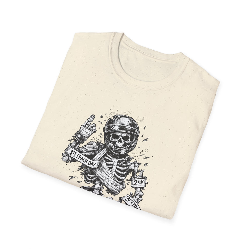Skeleton Biker T-Shirt — "5% Truck Day 95% Day Off" Vintage Moto Tee