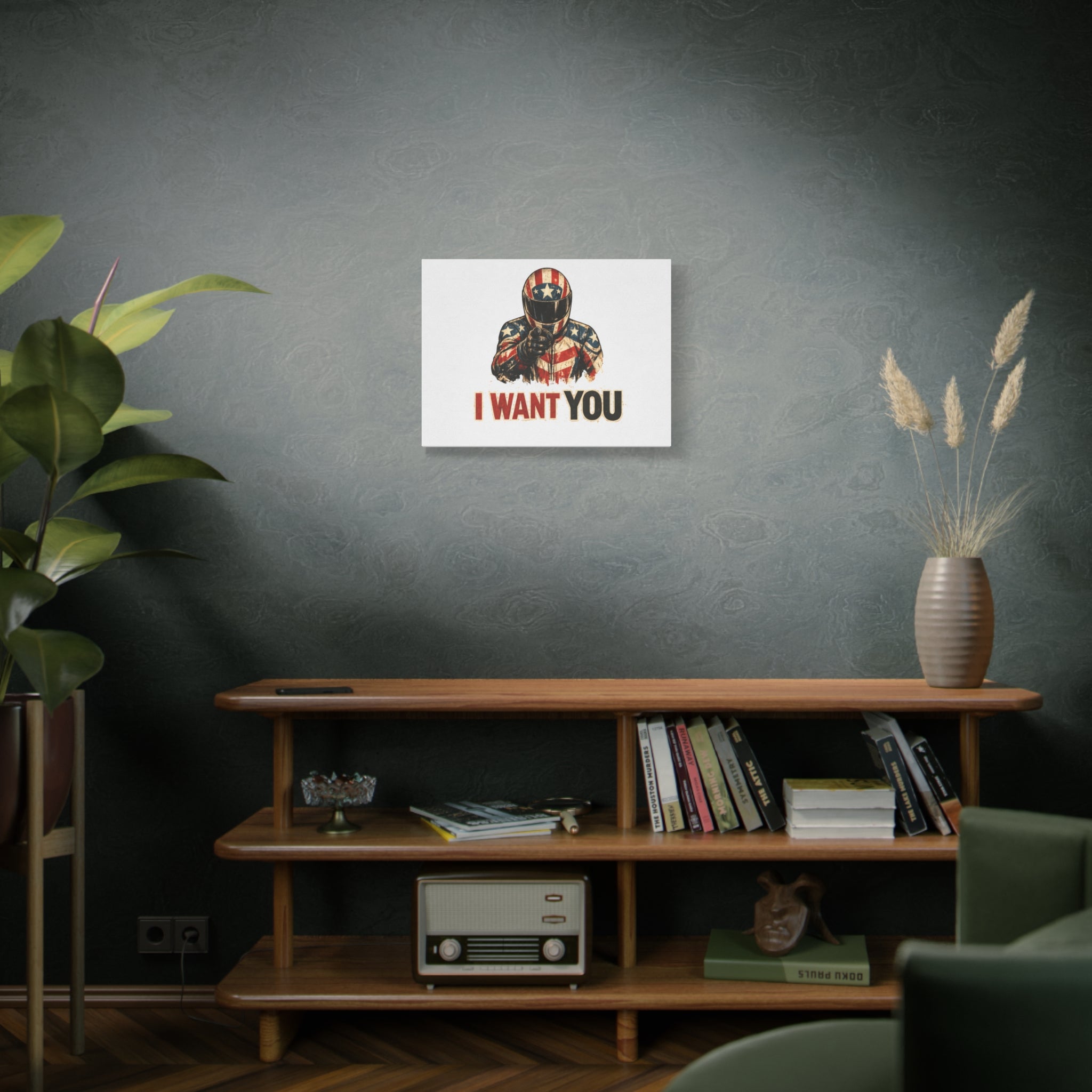 Patriotic Biker 'I Want You' Matte Canvas
