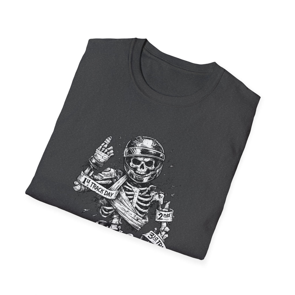Skeleton Biker T-Shirt — "5% Truck Day 95% Day Off" Vintage Moto Tee