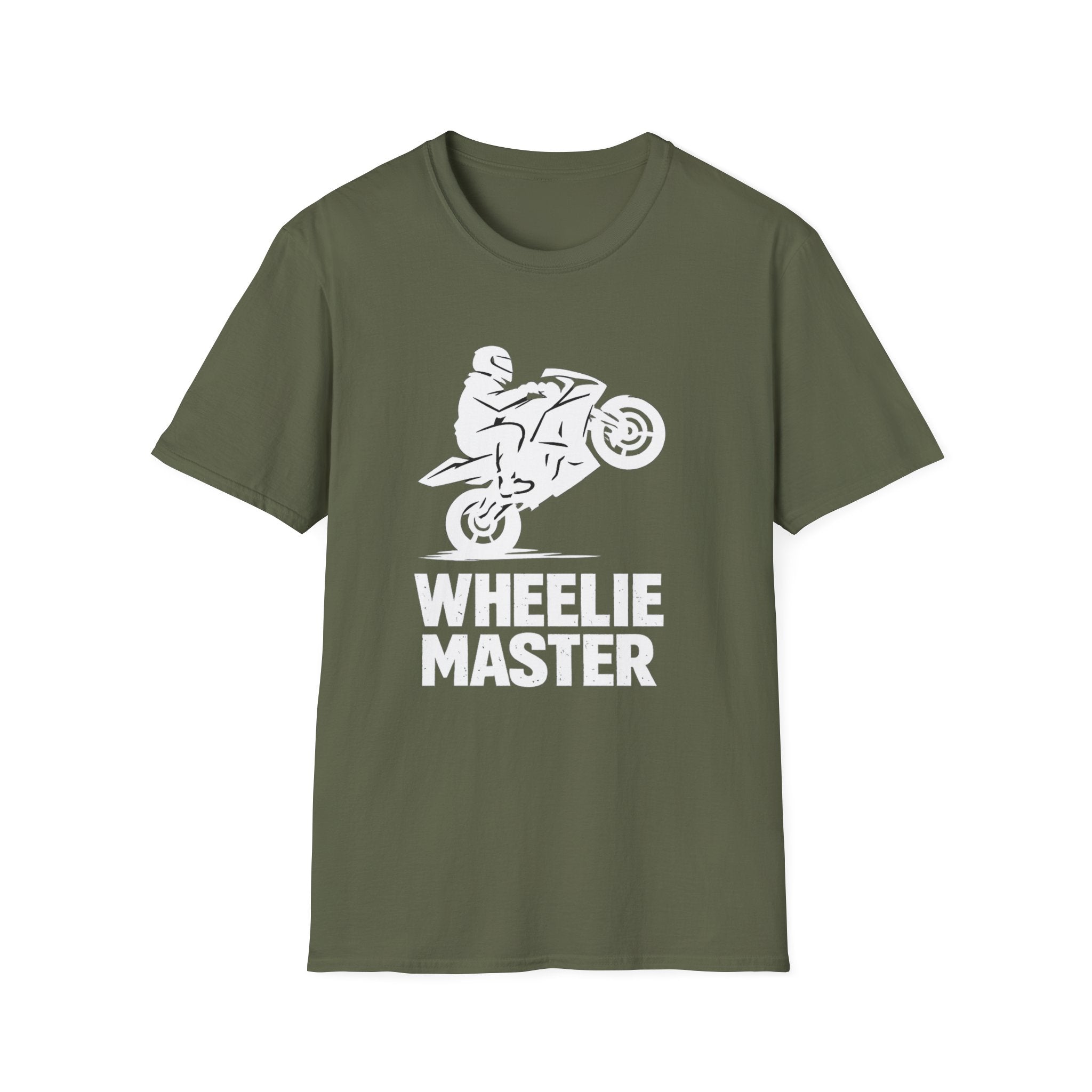 Motorcycle T-Shirt — "Wheelie Master" Front & "If You Can Read This... I Am Probably Doing a Wheelie" Back