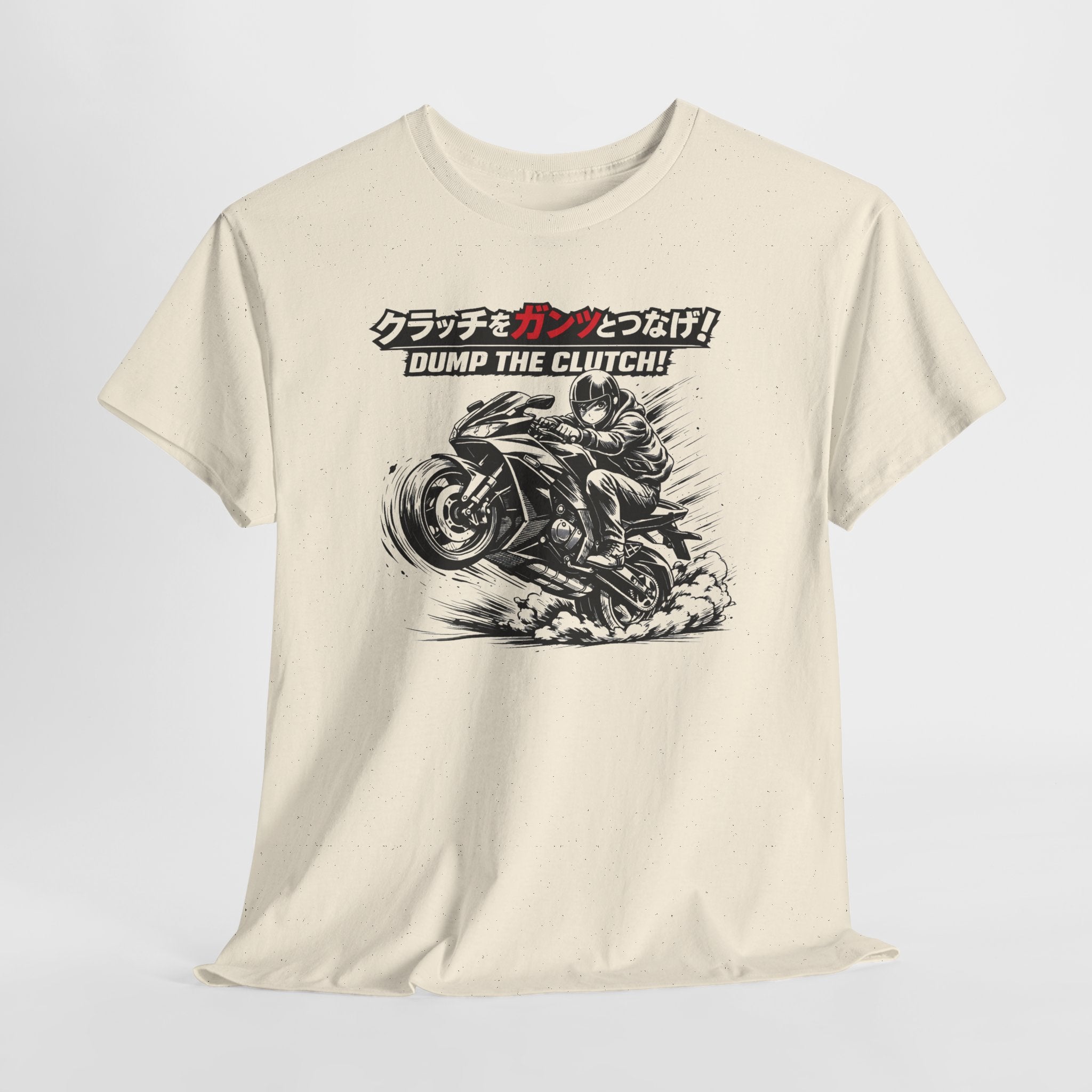 Motorcycle T‑Shirt — "Dump the Clutch!" Japanese Speed Graphic Tee