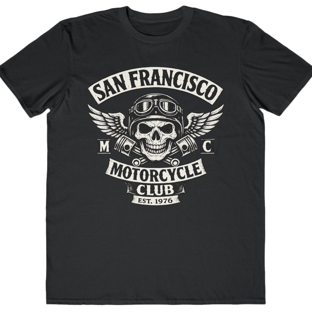 San Francisco Motorcycle Club Skull Tee — Vintage Biker Graphic T-Shirt
