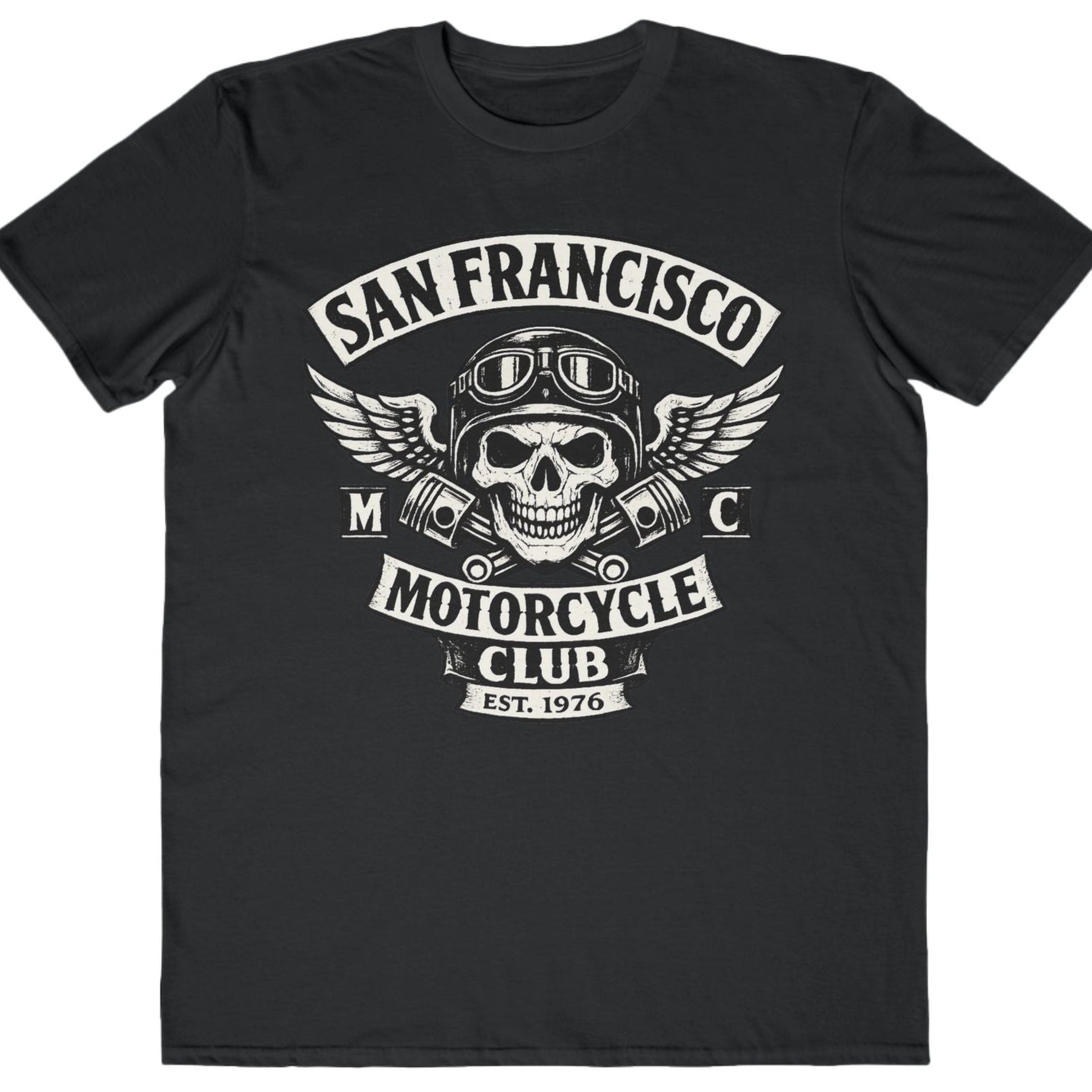 San Francisco Motorcycle Club Skull Tee — Vintage Biker Graphic T-Shirt
