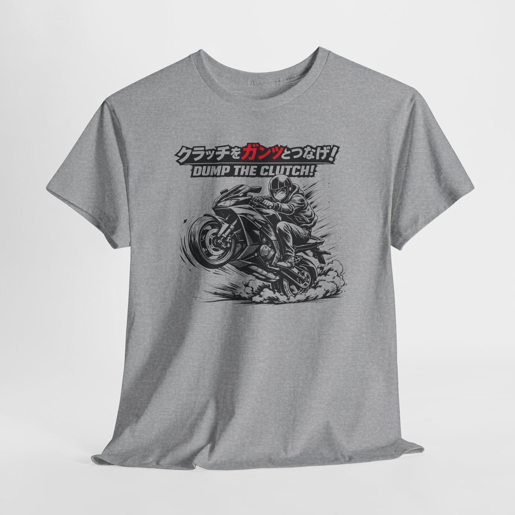 Motorcycle T‑Shirt — "Dump the Clutch!" Japanese Speed Graphic Tee