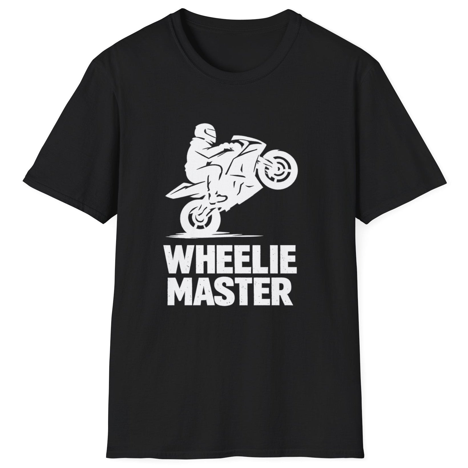 Motorcycle T-Shirt — "Wheelie Master" Front & "If You Can Read This... I Am Probably Doing a Wheelie" Back