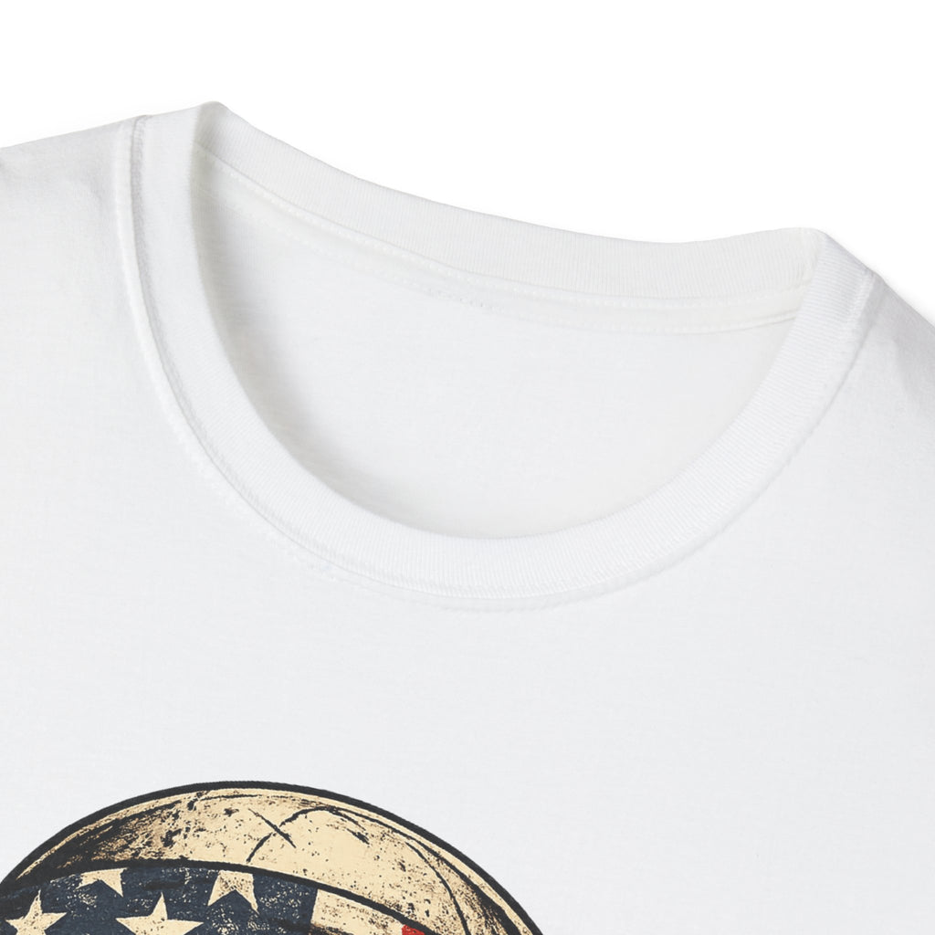 American Flag Skull T-Shirt — Vintage Patriotic Bandana Graphic Tee