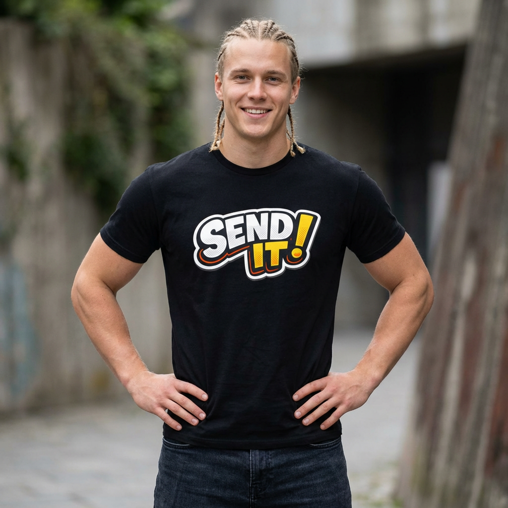 Send It! Graphic Tee — Bold Retro Motocross / Action Sports Shirt