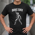 T-Shirt — "Bike Day" Biker Helmet Graphic Tee