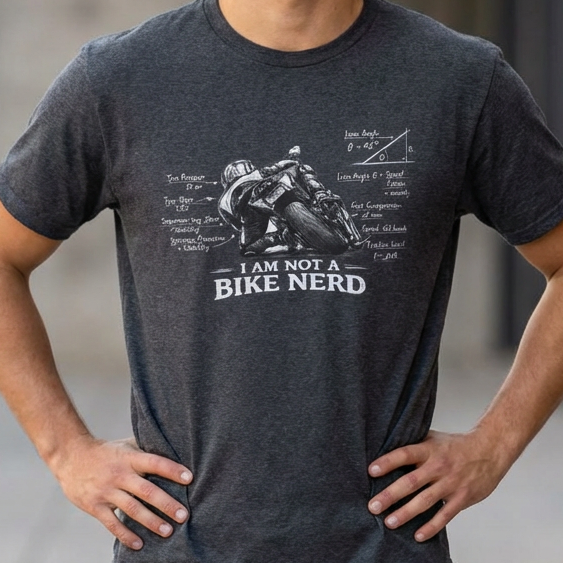 Motorcycle T-Shirt — "I Am Not A Bike Nerd" Graphic Tee for Riders