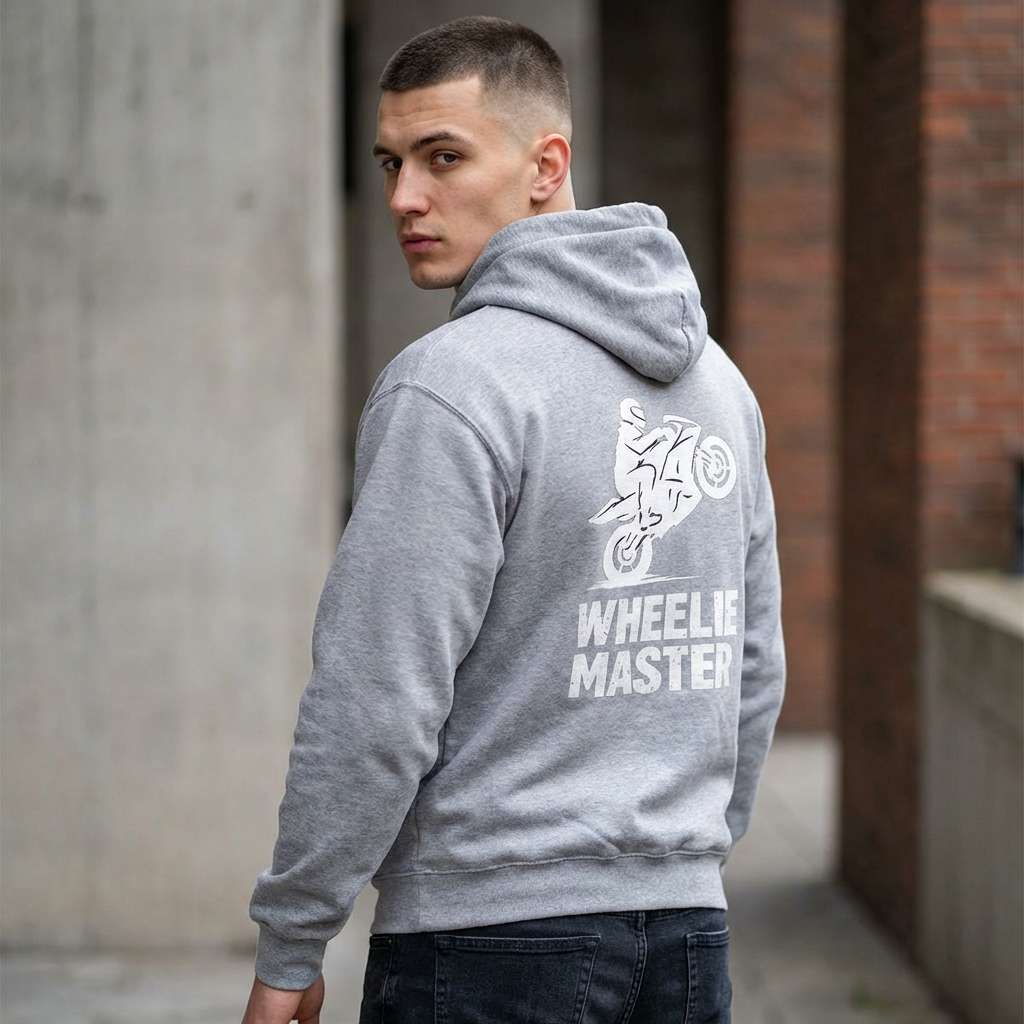 Wheelie Master Biker Graphic Hoodie Bike Sweater