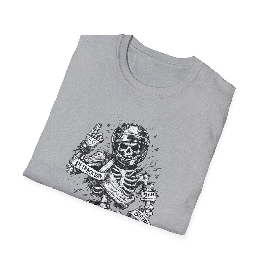 Skeleton Biker T-Shirt — "5% Truck Day 95% Day Off" Vintage Moto Tee