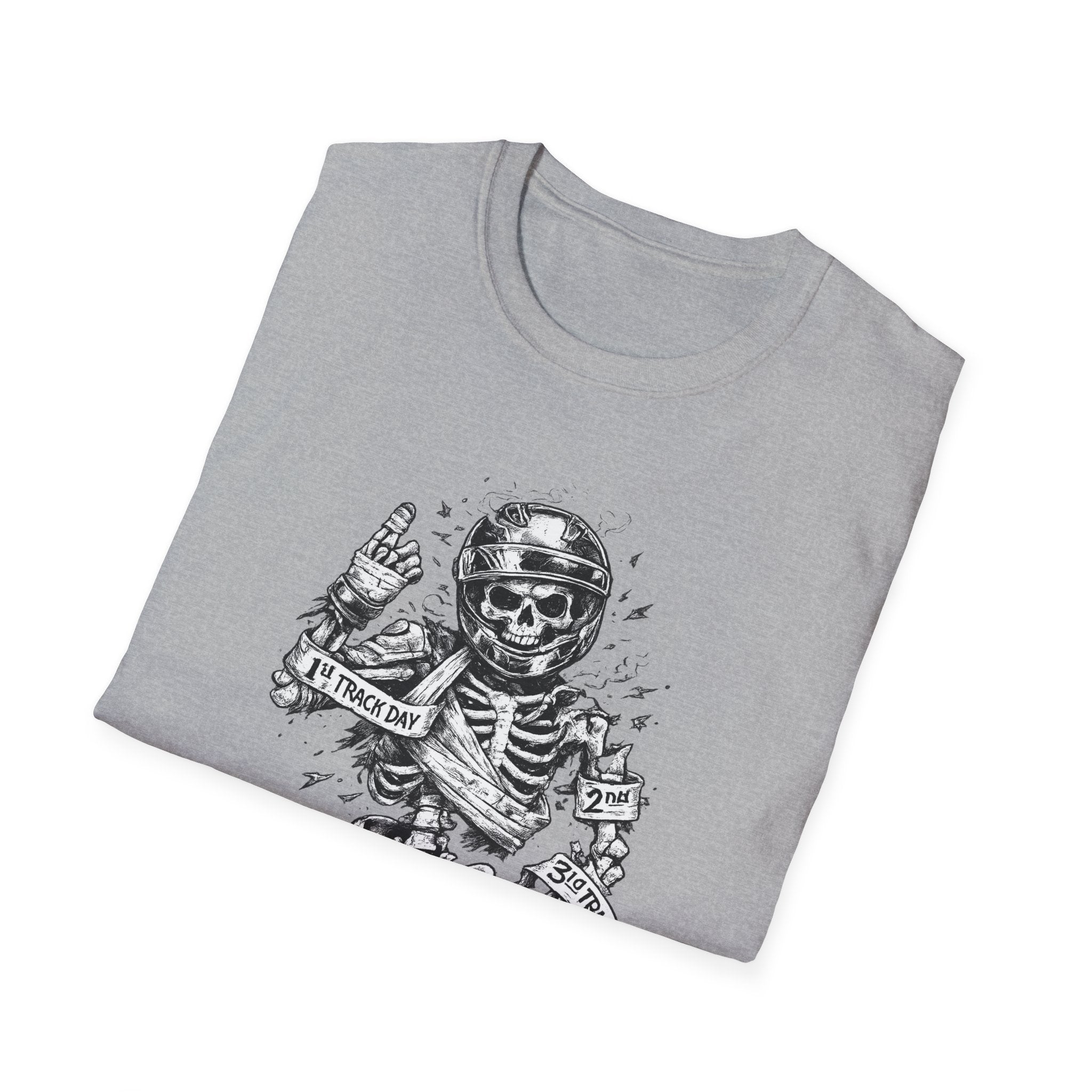 Skeleton Biker T-Shirt — "5% Truck Day 95% Day Off" Vintage Moto Tee