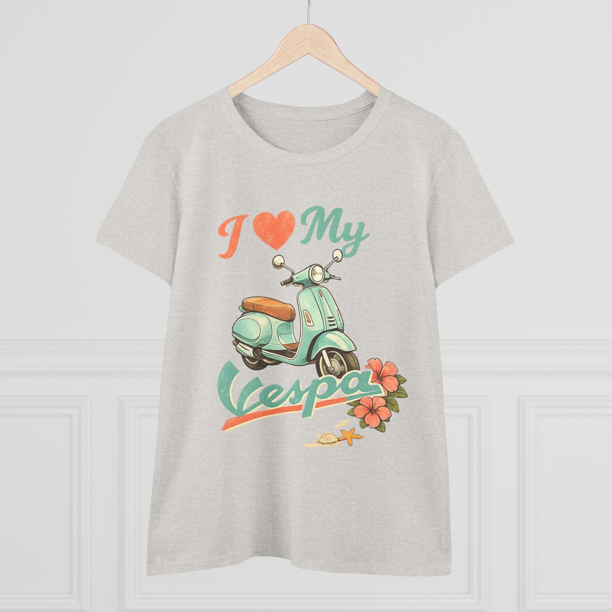 I Love My Vespa Women's Tee — Retro Scooter Graphic Shirt