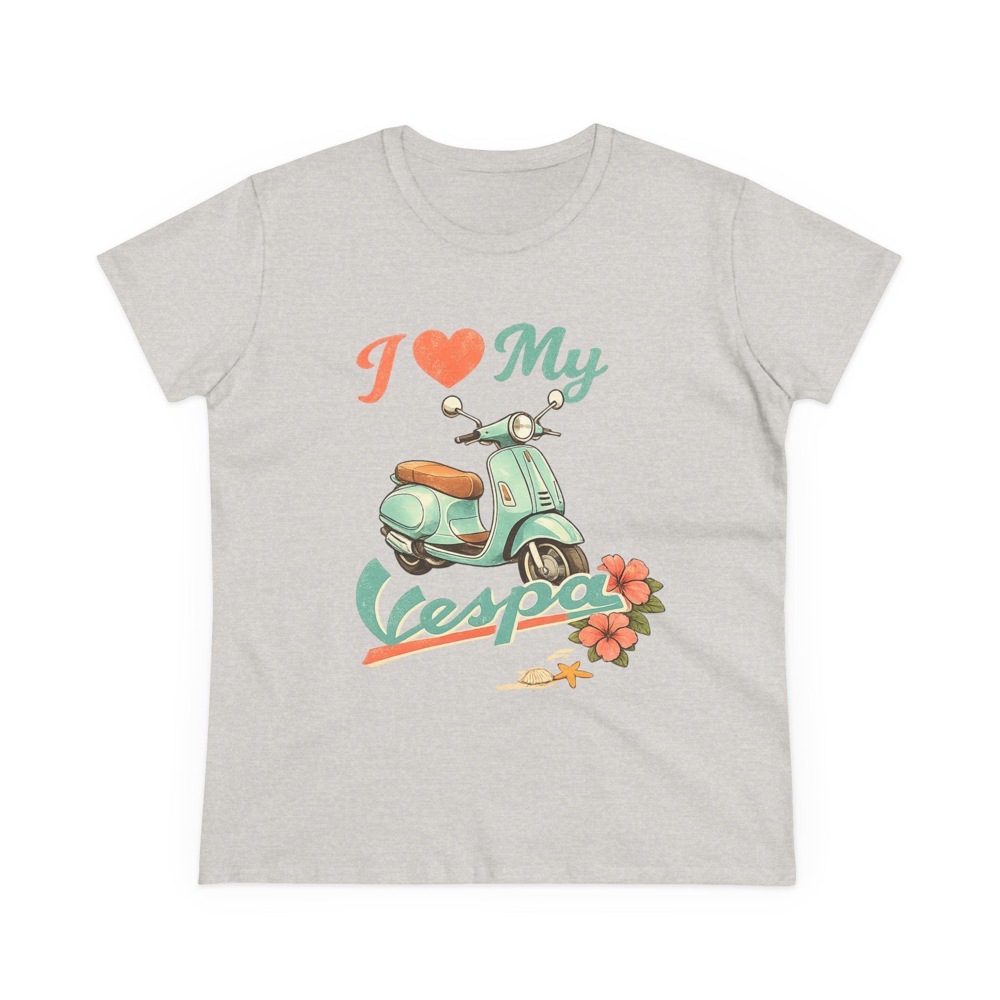 I Love My Vespa Women's Tee — Retro Scooter Graphic Shirt