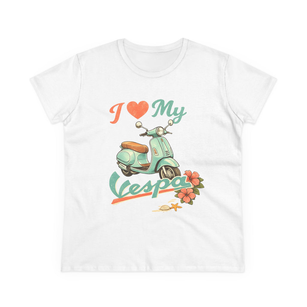 I Love My Vespa Women's Tee — Retro Scooter Graphic Shirt