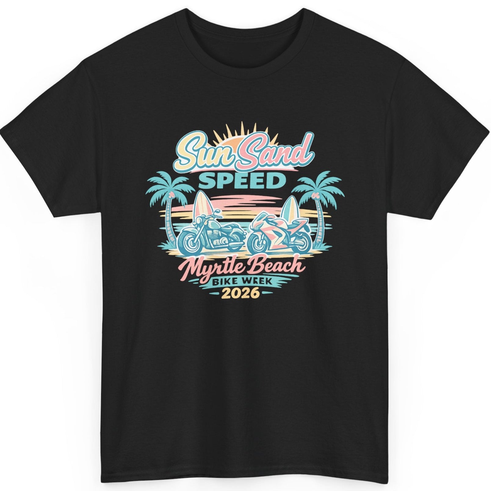 Sun, Sand & Speed Myrtle Beach T-Shirt — Vintage Beach Racer Tee
