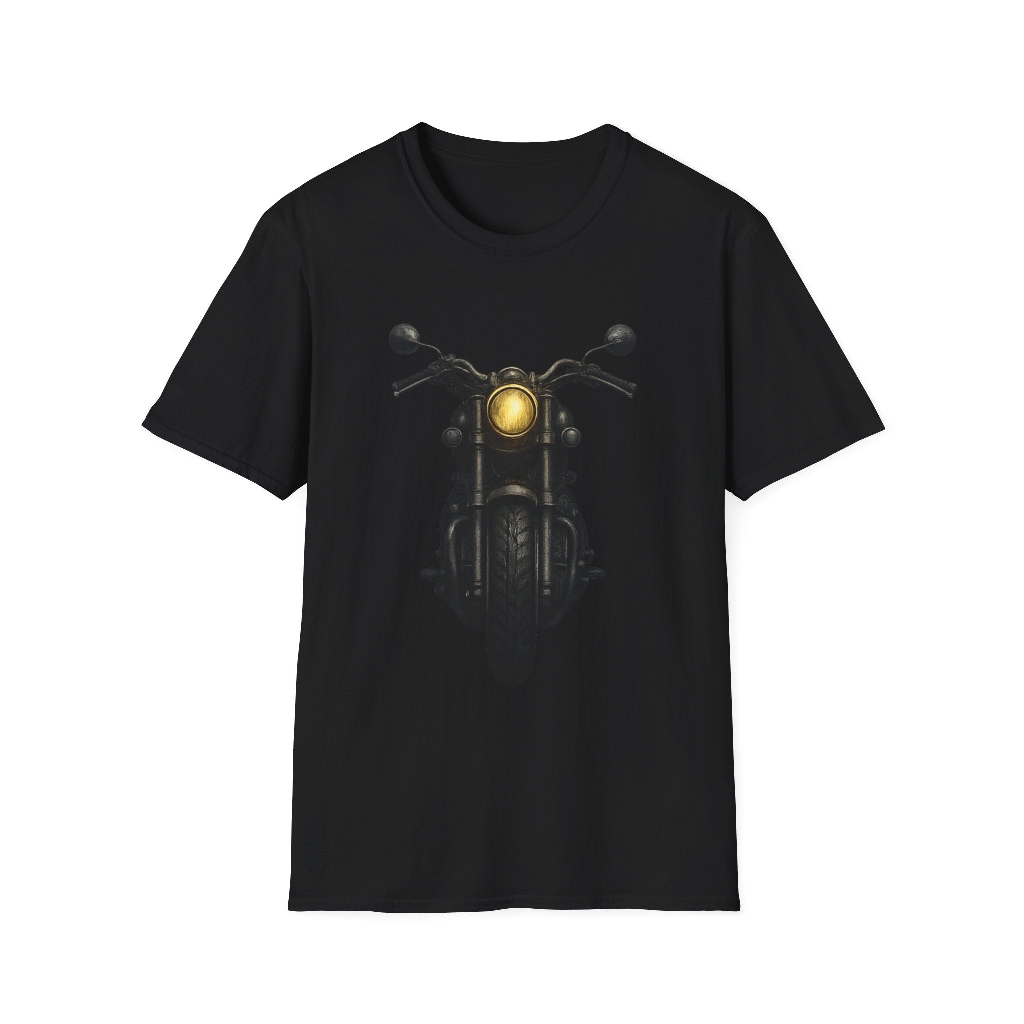 Motorcycle Front View T-Shirt — Vintage Bike Headlight Graphic