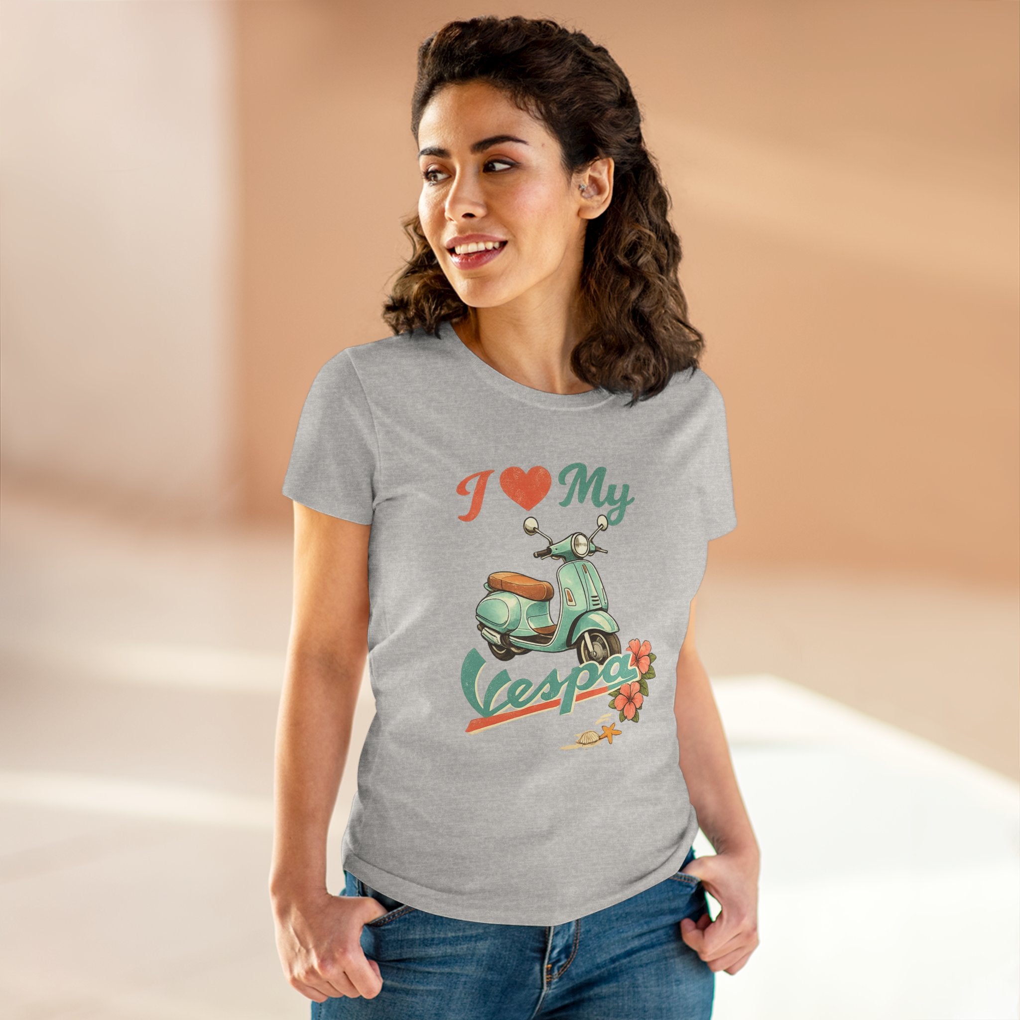 I Love My Vespa Women's Tee — Retro Scooter Graphic Shirt