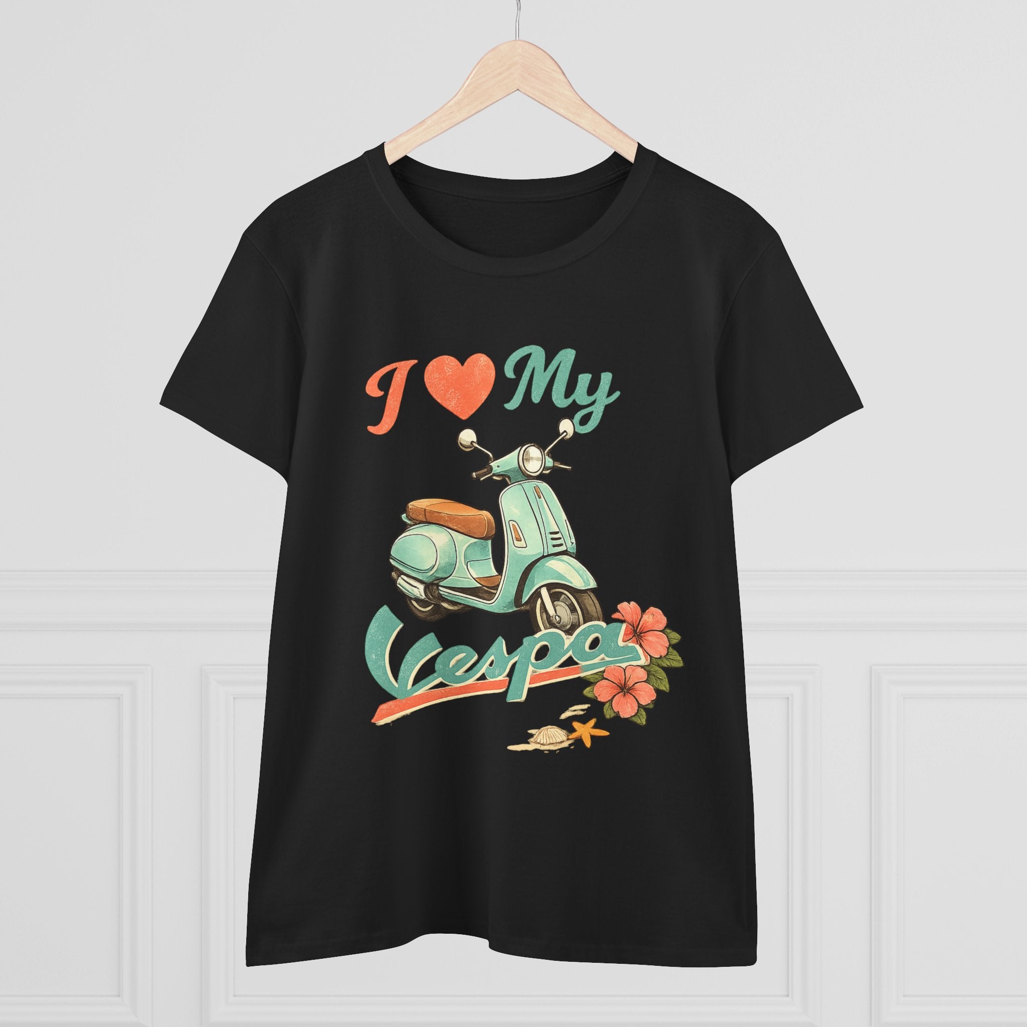 I Love My Vespa Women's Tee — Retro Scooter Graphic Shirt