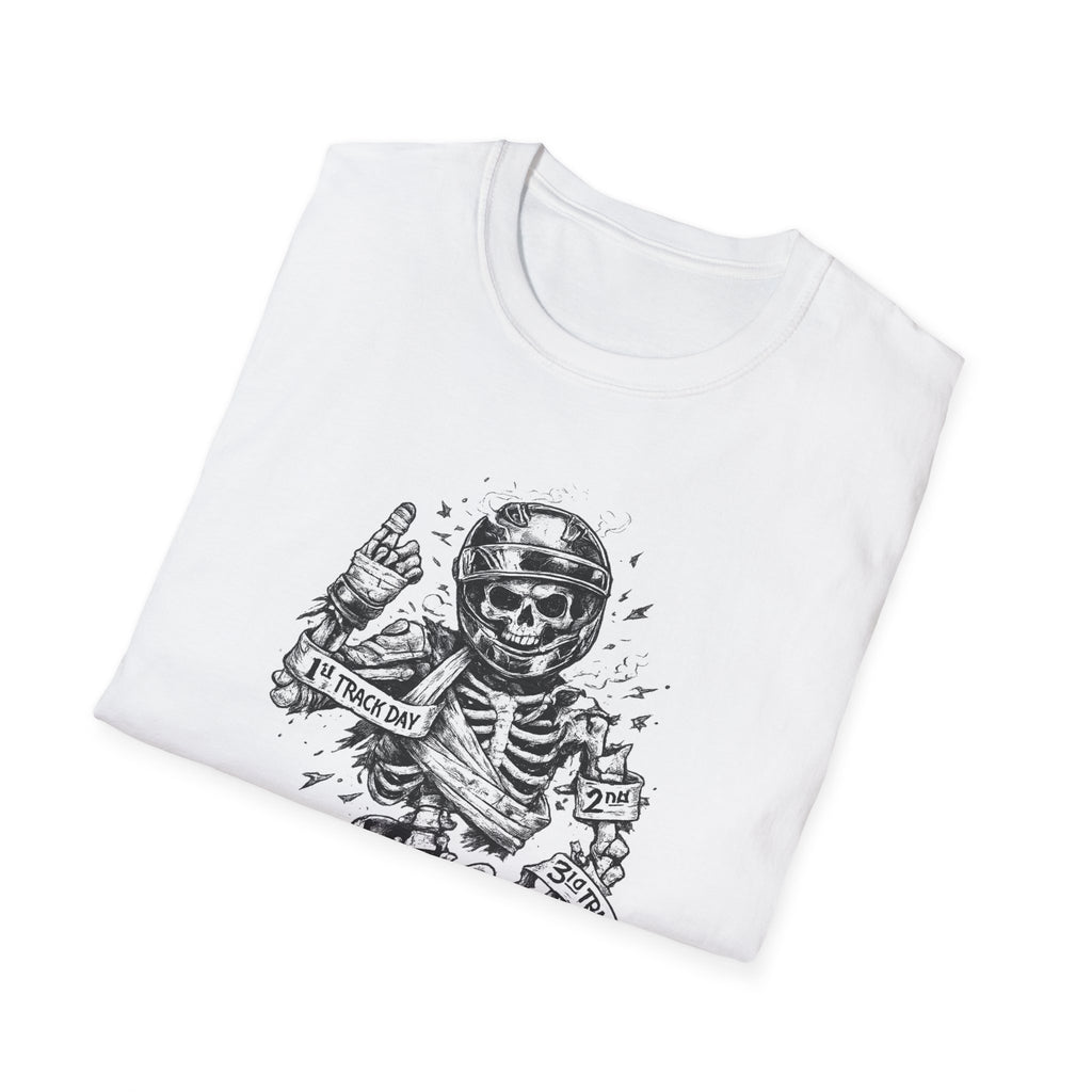 Skeleton Biker T-Shirt — "5% Truck Day 95% Day Off" Vintage Moto Tee