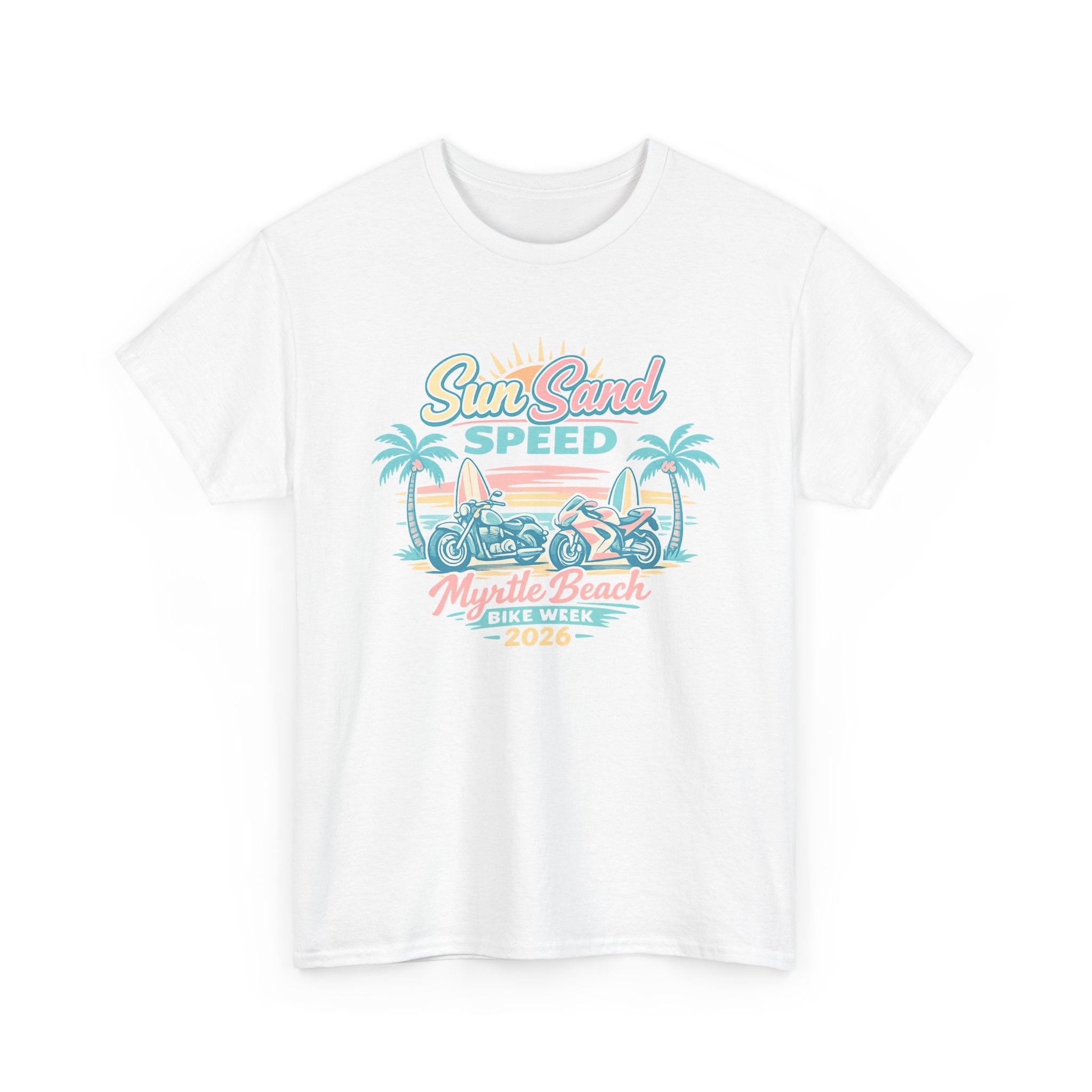 Sun, Sand & Speed Myrtle Beach T-Shirt — Vintage Beach Racer Tee