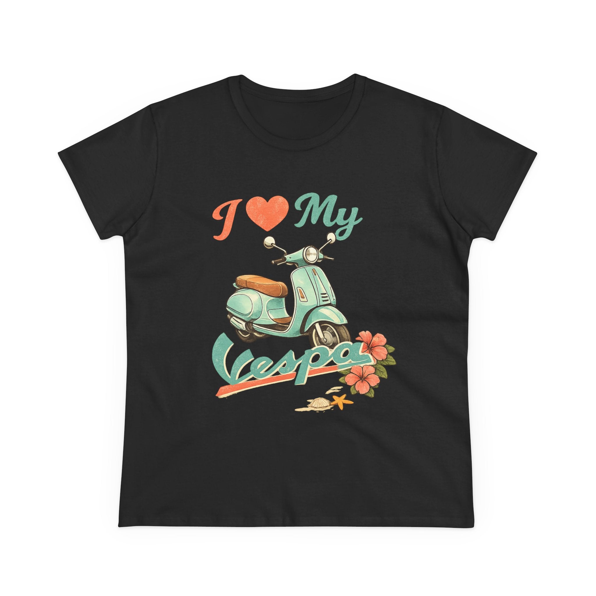 I Love My Vespa Women's Tee — Retro Scooter Graphic Shirt