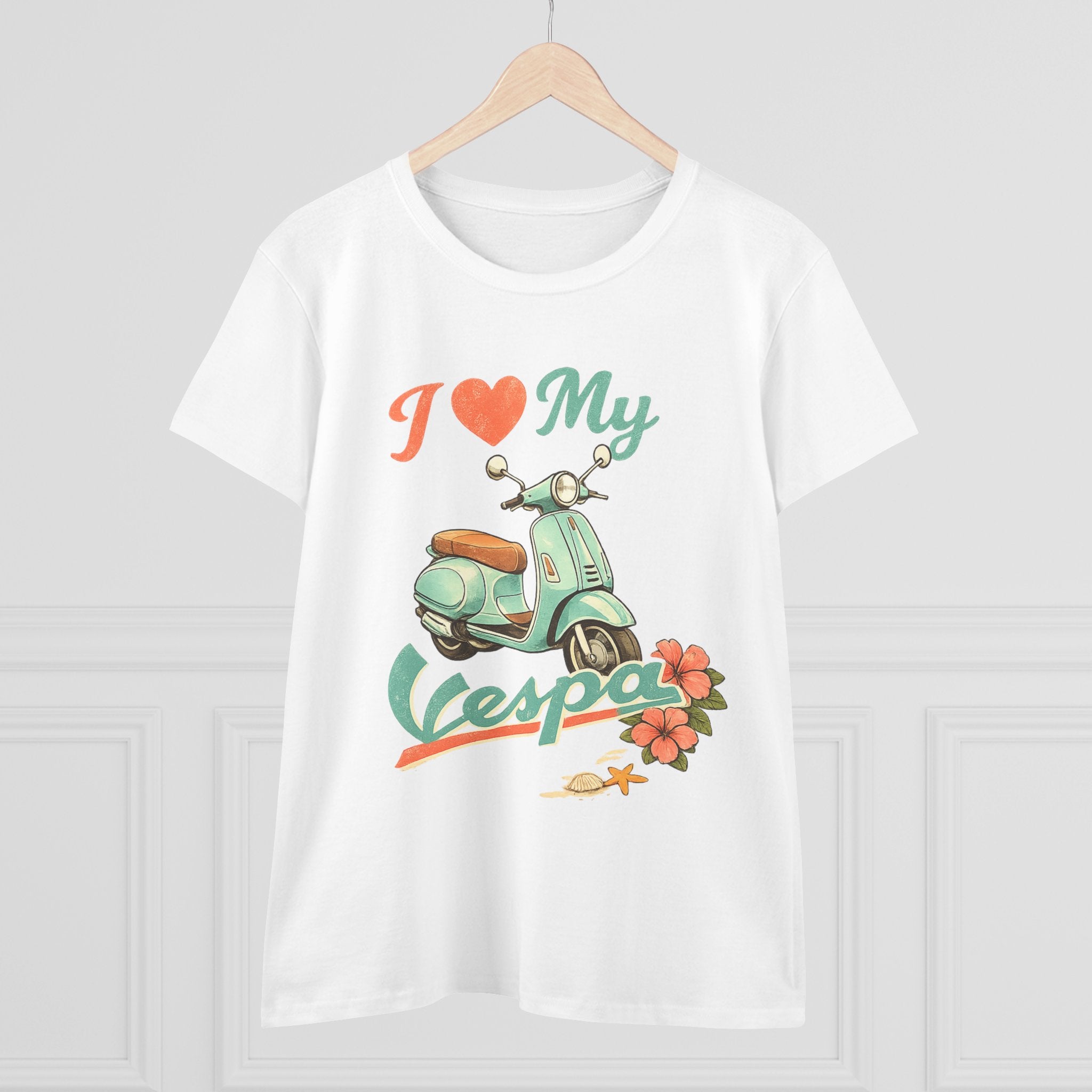 I Love My Vespa Women's Tee — Retro Scooter Graphic Shirt