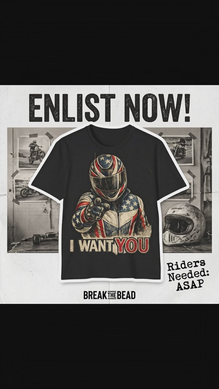 Patriotic Biker "I Want You" T-Shirt